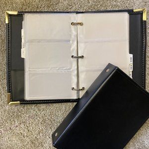 2 Hozel Leather Business Card Black 3 Ring Binders